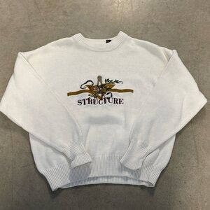 Vintage 90's White Men's Structure Sweater Size Medium Preppy